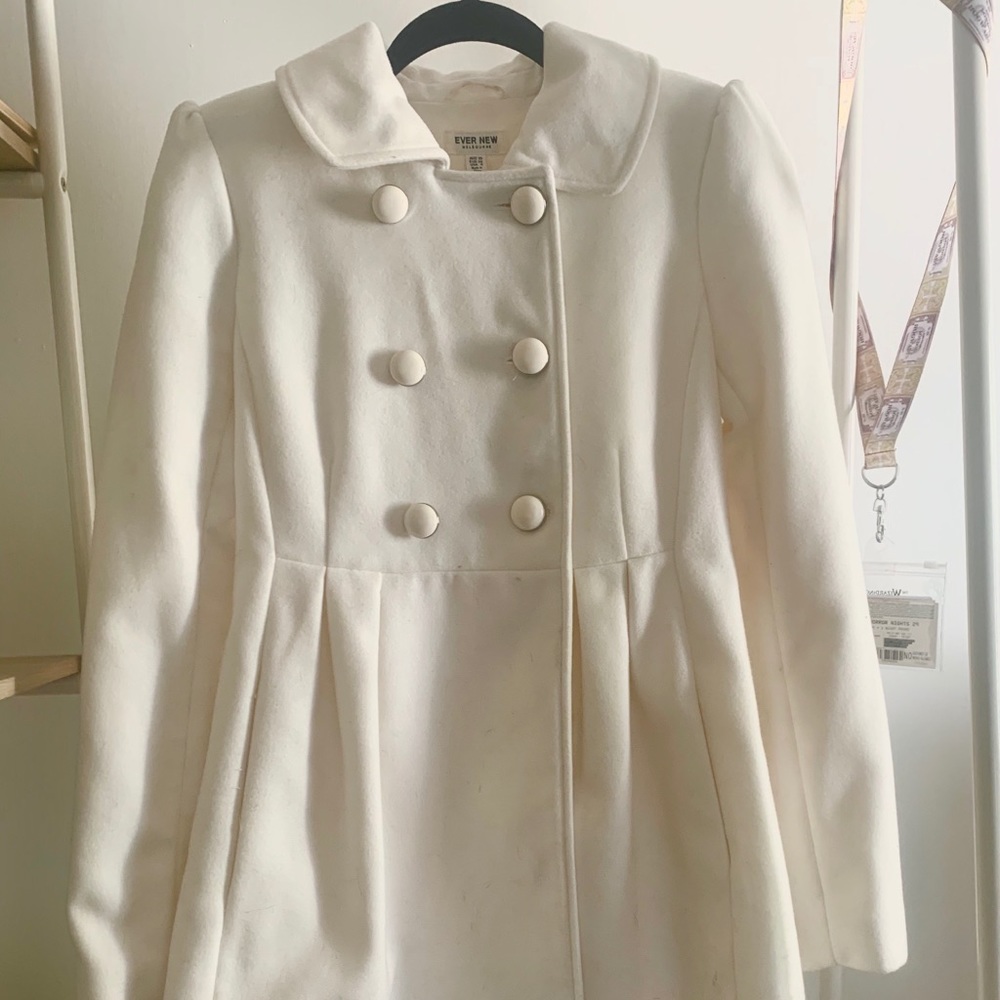 Ever New Cream pleated coat